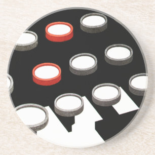 Antieke Zakelijke Ouderwetse Schrijfmachine Toetse Zandsteen Onderzetter