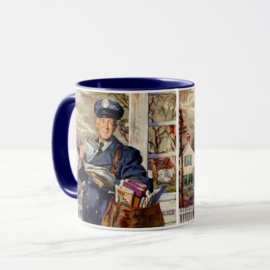 Antieke Zakelijke, Postbode die postbrieven bezorg Mok (Voorkant links)