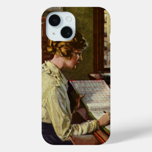 Antieke zakelijke vergadering, kantoor met leiding iPhone 15 case