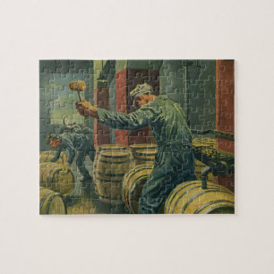 Antieke Zakelijke, Wijn Maken Kurken Wijnvaten Legpuzzel