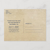 Antieke Zee Bruiloft Save The Date Kaart (Achterkant)