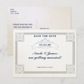 Antieke Zee Bruiloft Save The Date Kaart (Voorkant / Achterkant)