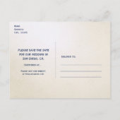 Antieke Zee Bruiloft Save The Date Kaart (Achterkant)