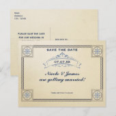 Antieke Zee Bruiloft Save The Date Kaart (Voorkant / Achterkant)