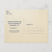 Antieke Zee Bruiloft Save The Date Kaart (Achterkant)