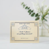 Antieke Zee Bruiloft Save The Date Kaart (Staand voorkant)