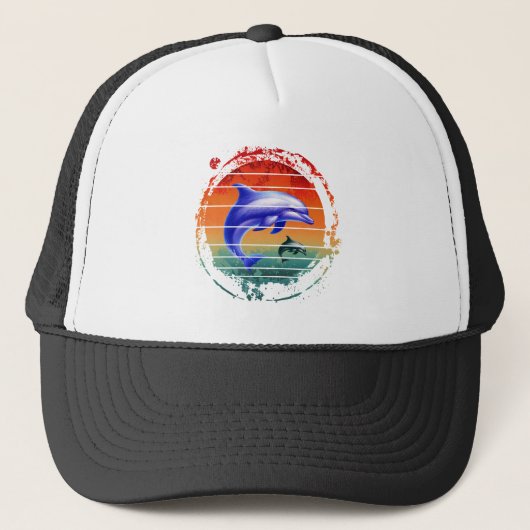Antieke Zeedieren Dolfijnen Trucker Pet (Voorkant)