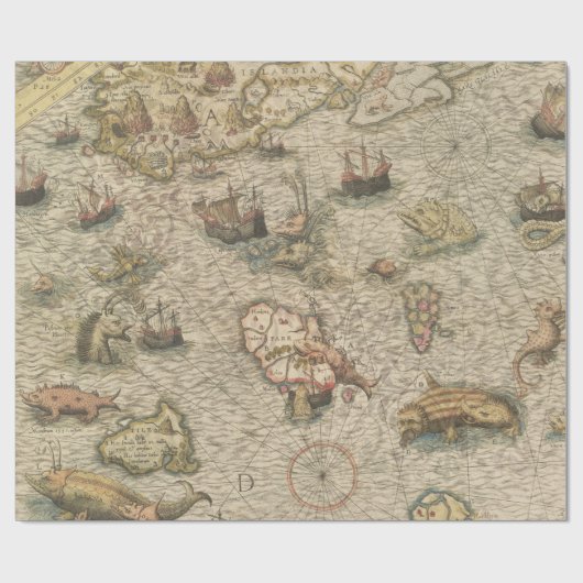 Antieke Zeekaart Cadeaupapier (Vlak)