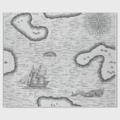 Antieke zeekaart cadeaupapier (Vlak)