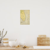 Antieke zeekaart van Florida Poster (Keuken)