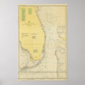 Antieke zeekaart van Florida Poster (Voorkant)