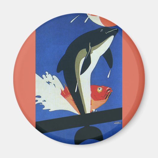 Antieke Zeeleven, Dolfijn en Goudvis Magneet (Voorkant)