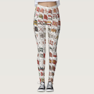 Antieke Zeevaartvlaggen van de Wereld Poster Leggings