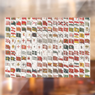 Antieke Zeevaartvlaggen van de Wereld Poster Raamsticker