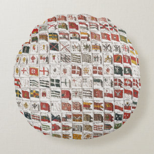 Antieke Zeevaartvlaggen van de Wereld Poster Rond Kussen