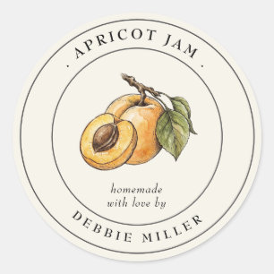 Antieke zelfgemaakte abrikozenjam potten Label