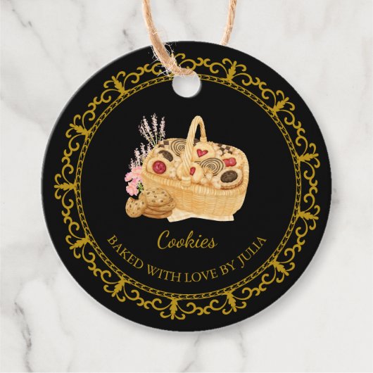 Antieke zelfgemaakte koekjes hanglabel bedankjes labels (Voorkant)