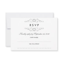 Antieke zilveren bloeiende huwelijks-RSVP