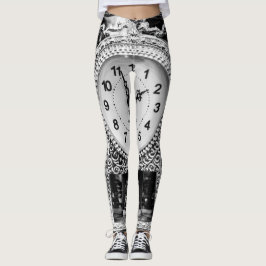Antieke zilveren klok leggings