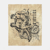 Antieke Zodiac Tweelingen Fleece Deken (Voorkant)