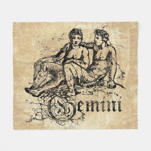 Antieke Zodiac Tweelingen Fleece Deken (Voorkant (Horizontaal))