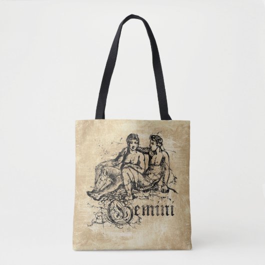 Antieke Zodiac Tweelingen Tote Bag (Voorkant)