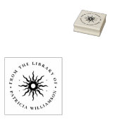 Antieke Zon Uit De Bibliotheek Van Naam Ex-Libris Rubberstempel (Gestempeld)
