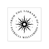 Antieke Zon Uit De Bibliotheek Van Naam Ex-Libris Rubberstempel (Afrduk)
