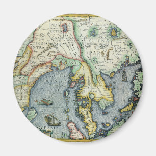 Antieke Zuidoost-Aziatische kaart door Mercator /  Magneet