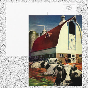 Antieke Zuivelboerderij met Holstein Melkkoeien Briefkaart
