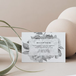 Antieke zwart-wit bloemige ontvangstkaart informatiekaartje