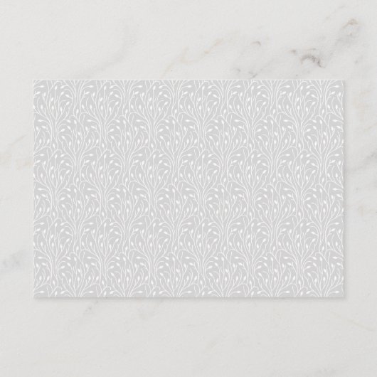 Antieke zwart-wit bloemige ontvangstkaart informatiekaartje (Achterkant)