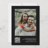 Antieke zwart-wit foto QR-code bruiloft Kaart (Achterkant)