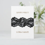 Antieke Zwarte Bruiloftcollectie met Kant: Plaatsk Kaart (Staand voorkant)