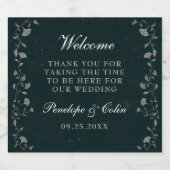 Antieke Zwarte Bruine Trouw Welkomstmand Sparkling Wijnetiket (Enkel label)