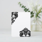 Antieke Zwarte Damast Trouw Save the Date (Staand voorkant)