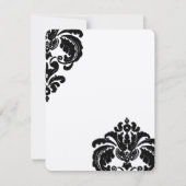 Antieke Zwarte Damast Trouw Save the Date (Voorkant)