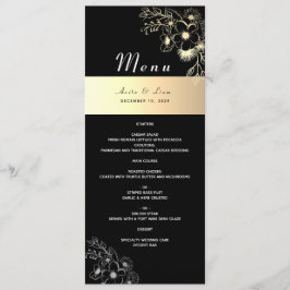 Antieke Zwarte en Gouden Trouwmenu Menu