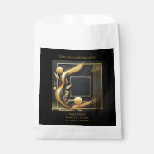 antieke zwarte gouden 1920 huwelijks- bedankzakje (Voorkant)