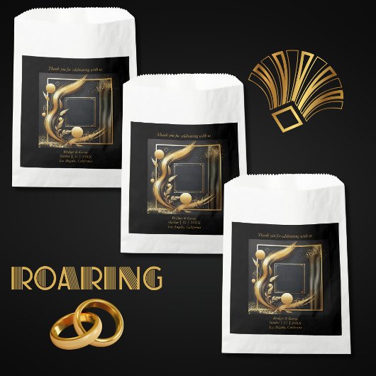 antieke zwarte gouden 1920 huwelijks- bedankzakje