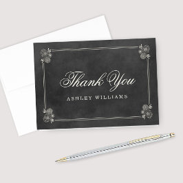 Antieke Zwarte Schoolbord Trouw Bruidsfeest Bedankkaart