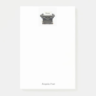 Antieke zwarte schrijfmachine post-it® notes