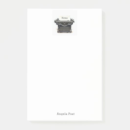 Antieke zwarte schrijfmachine post-it® notes (Voorkant)