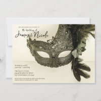 Antieke Zwarte Veer Maskerade Masker Tane Bruiloft