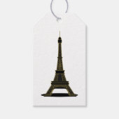 Antieke Zwarte & Witte Eiffeltoren Cadeautag Cadeaulabel (Voorkant)