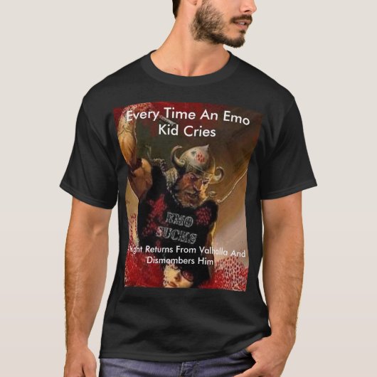 antiemo, elke keer als een Kind van de emo rijdt,  T-shirt (Voorkant)
