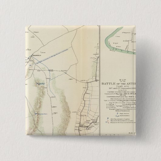 Antietam, Suffolk, Gettysburg Vierkante Button 5,1 Cm (Voorkant)