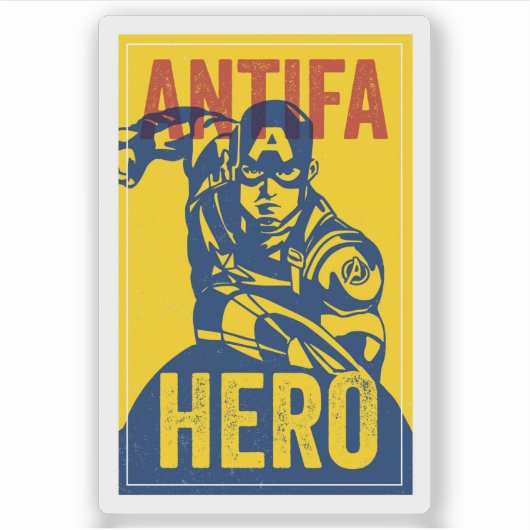 ANTIFA HELDEN SERIE: Captain America Sticker (Voorkant)