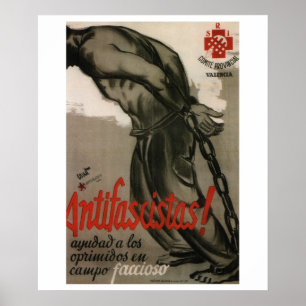 Antifascist! Help het onderdrukte_Propaganda-Poste Poster