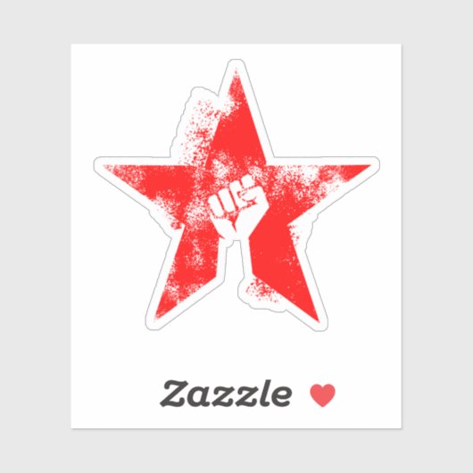 antifascistische ster sticker (Vel)